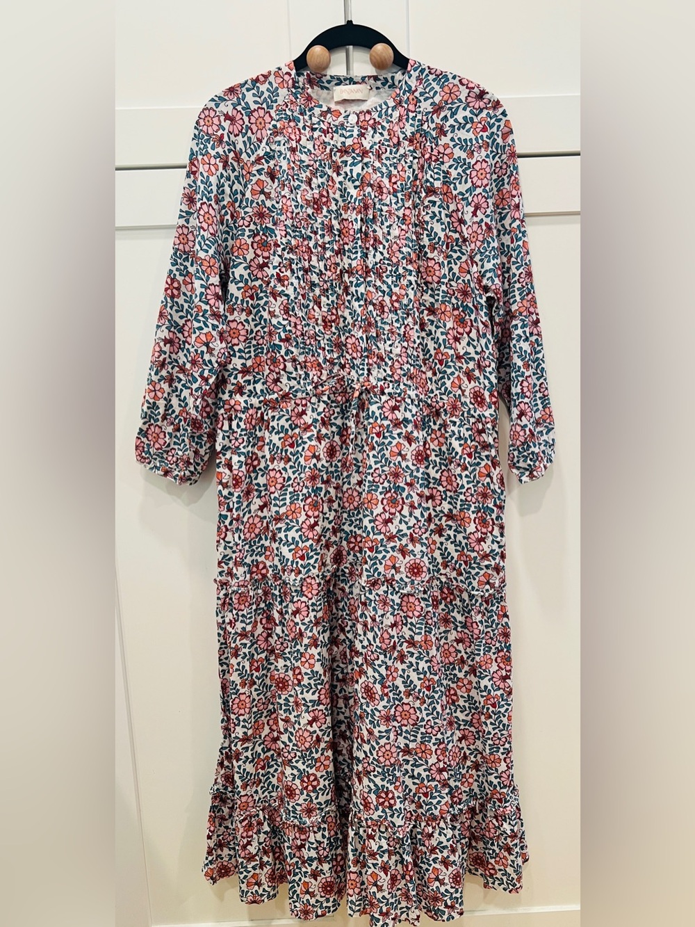 BANJANAN FLORAL BAZAAR DRESS, SIZE L.